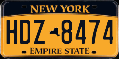NY license plate HDZ8474