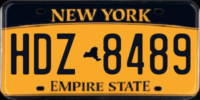 NY license plate HDZ8489
