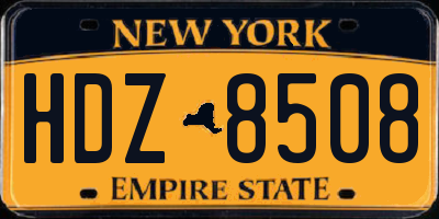 NY license plate HDZ8508