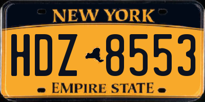NY license plate HDZ8553