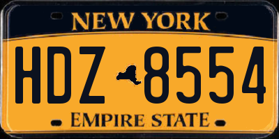 NY license plate HDZ8554