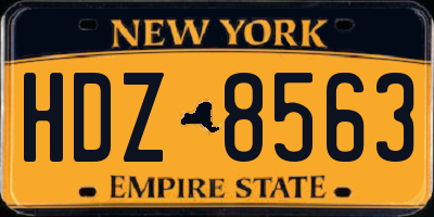 NY license plate HDZ8563