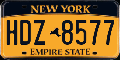 NY license plate HDZ8577