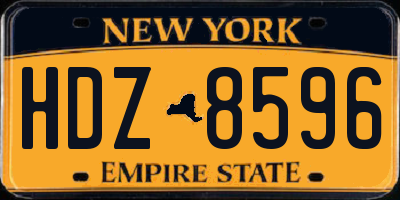 NY license plate HDZ8596