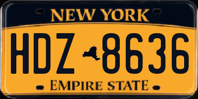 NY license plate HDZ8636