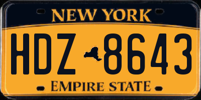 NY license plate HDZ8643