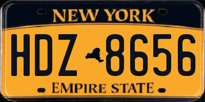 NY license plate HDZ8656