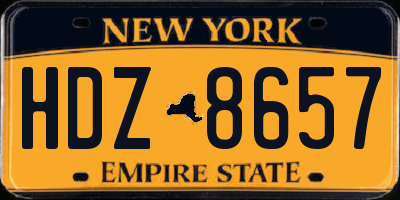 NY license plate HDZ8657