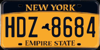 NY license plate HDZ8684