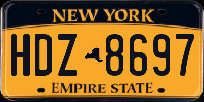 NY license plate HDZ8697