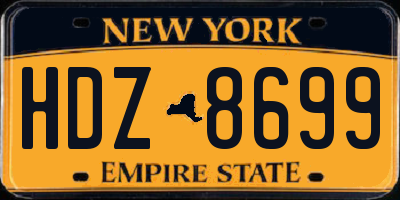 NY license plate HDZ8699