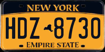 NY license plate HDZ8730