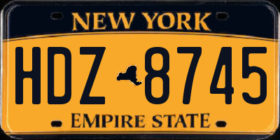 NY license plate HDZ8745