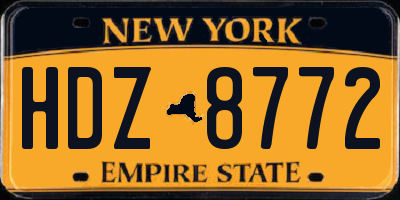 NY license plate HDZ8772