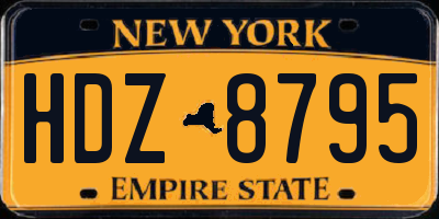 NY license plate HDZ8795