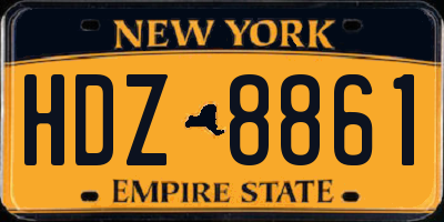 NY license plate HDZ8861
