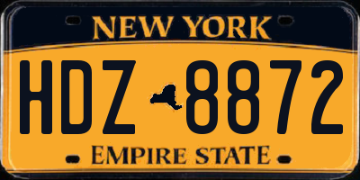 NY license plate HDZ8872