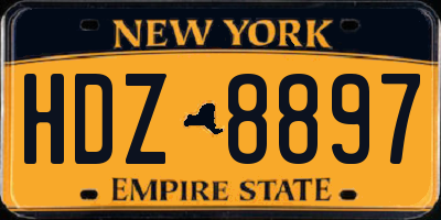 NY license plate HDZ8897