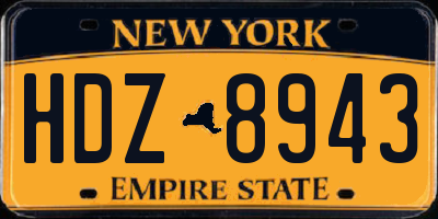 NY license plate HDZ8943