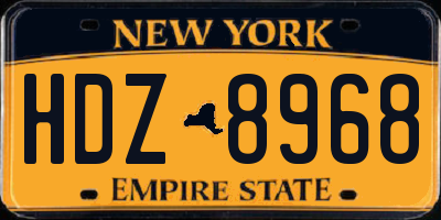 NY license plate HDZ8968