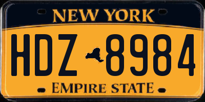 NY license plate HDZ8984