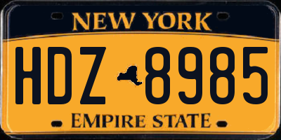 NY license plate HDZ8985
