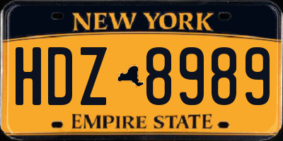 NY license plate HDZ8989