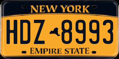 NY license plate HDZ8993