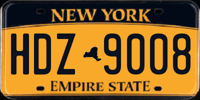 NY license plate HDZ9008