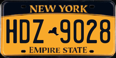 NY license plate HDZ9028