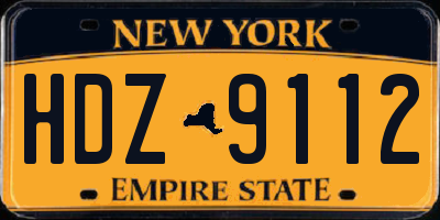 NY license plate HDZ9112