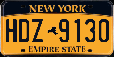 NY license plate HDZ9130
