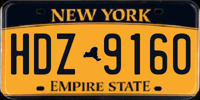 NY license plate HDZ9160