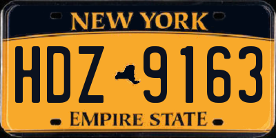NY license plate HDZ9163
