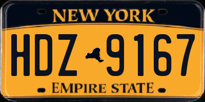 NY license plate HDZ9167