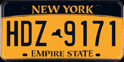 NY license plate HDZ9171