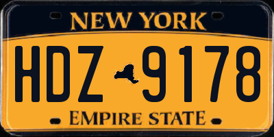 NY license plate HDZ9178