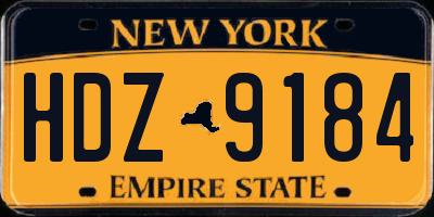 NY license plate HDZ9184
