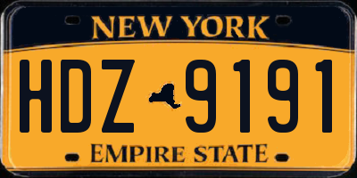 NY license plate HDZ9191