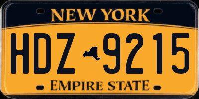 NY license plate HDZ9215
