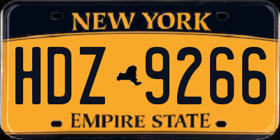 NY license plate HDZ9266