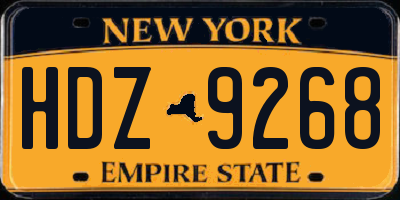 NY license plate HDZ9268