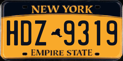 NY license plate HDZ9319