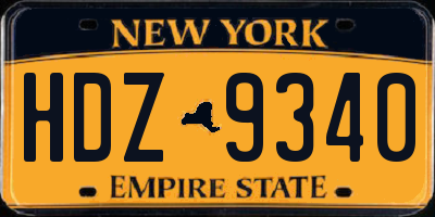 NY license plate HDZ9340
