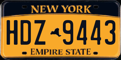 NY license plate HDZ9443