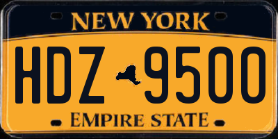 NY license plate HDZ9500
