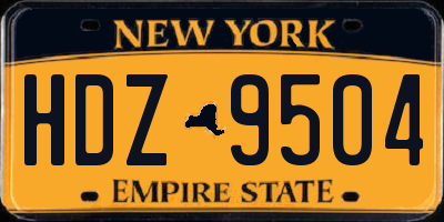NY license plate HDZ9504