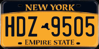 NY license plate HDZ9505