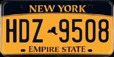 NY license plate HDZ9508