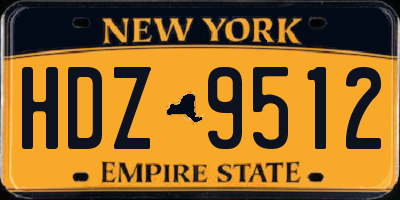 NY license plate HDZ9512